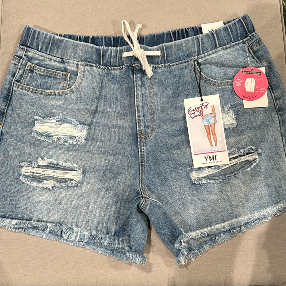 YMI hybrid denim distressed shorts